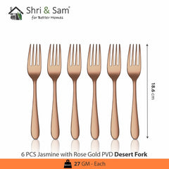 Stainless Steel Cutlery with Rose Gold PVD Coating Jasmine