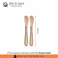Stainless Steel Cutlery with Rose Gold PVD Coating Jasmine