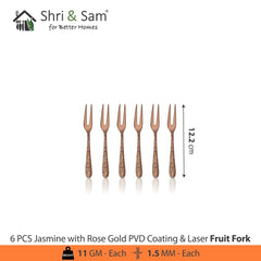 Stainless Steel Cutlery with Rose Gold PVD Coating & Laser Jasmine