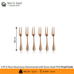 Stainless Steel Cutlery with Rose Gold PVD Coating New Rosemary Hammered