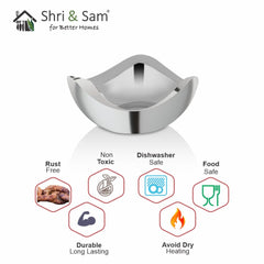 Stainless Steel Double Wall Triangular Salad Donga