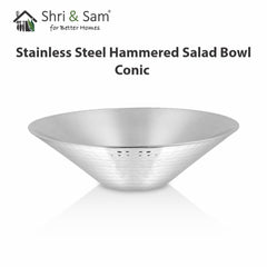 Stainless Steel Hammered Salad Bowl Conic