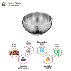 Stainless Steel Hammered Soup Bowl