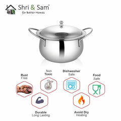Stainless Steel Handi With SS Lid Classic