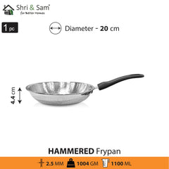 Stainless Steel Heavy Weight Hammered Fry Pan