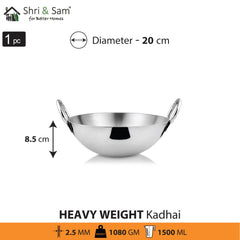 Stainless Steel Heavy Weight Kadhai