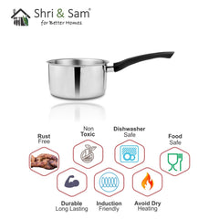 Stainless Steel Heavy Weight Sauce Pan