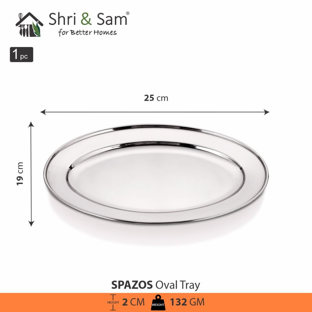Stainless Steel Oval Tray Spazos