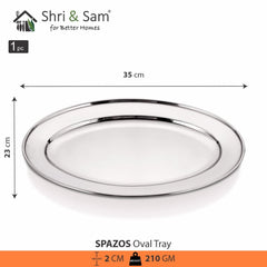Stainless Steel Oval Tray Spazos