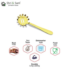 Stainless Steel Pasta Server with Gold PVD Coating Jasmine