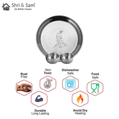 Stainless Steel Pooja Thali Set Kanha