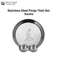Stainless Steel Pooja Thali Set Kanha