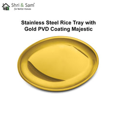 Stainless Steel Rice Tray with Gold PVD Coating Majestic