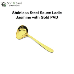Stainless Steel Sauce Ladle with Gold PVD Coating Jasmine
