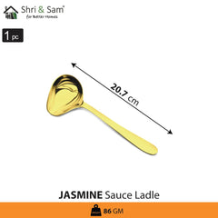 Stainless Steel Sauce Ladle with Gold PVD Coating Jasmine
