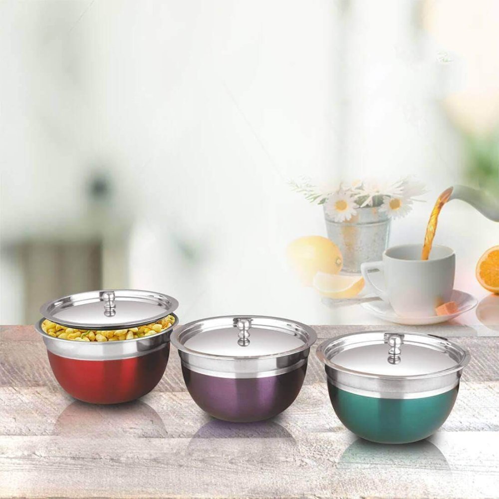 Stainless Steel Serving Bowl Set with SS Lid Miska