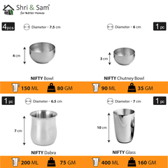Stainless Steel Small Thali Set (1 Person) Nifty