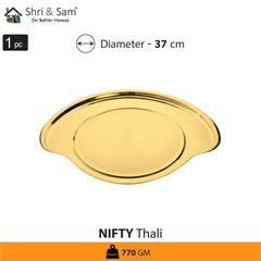 Stainless Steel Small Thali Set with Gold PVD Coating Nifty
