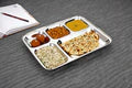 Vinod Stainless Steel Square Edges Mess Tray with 5 Compartment / Steel Thali / Lunch & Dinner Plate/ Bhojan Thali – 2Pcs