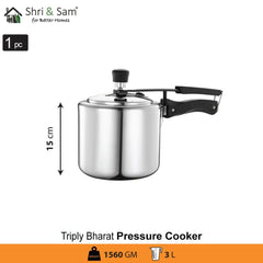 Stainless Steel Triply Bharat Pressure Cooker