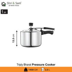 Stainless Steel Triply Bharat Pressure Cooker
