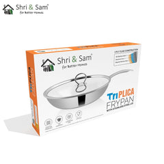 Stainless Steel Triply Fry Pan with SS Lid Triplica