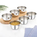 VINOD Stainless Steel Two Tone Bowl Set of 4 Pieces - 100 ml, Highest Grade Steel, Tough Build, Easy to Clean Finish & Rust Free