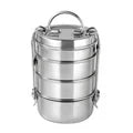 VINOD Stainless Steel Lunch Tiffin 9 Inch - 4 Compartment, Highest Grade Stainless Steel, Mirror Finish, Tough & Strong, Rust Free