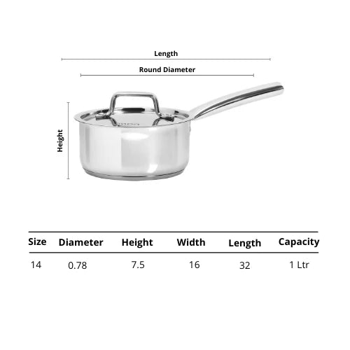 Doniv 3 Piece Majestic Sandwich Bottom Cookware Set, 1 Piece Kadhai with Lid 24 cms, 1 Piece Sauce Pan with Lid 14 cms & 1 Piece Fry Pan 20 cms