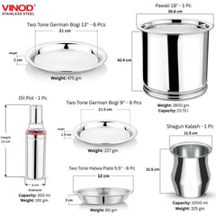 VINOD Deluxe 116 Pieces Griha Pravesh Set Elegant Gifting Option for Weddings, Anniversaries and Auspicious Occasions