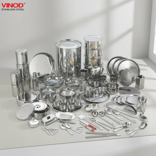VINOD Deluxe 116 Pieces Griha Pravesh Set Elegant Gifting Option for Weddings, Anniversaries and Auspicious Occasions