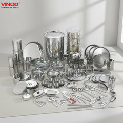 VINOD Deluxe 116 Pieces Griha Pravesh Set Elegant Gifting Option for Weddings, Anniversaries and Auspicious Occasions