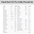 VINOD 121 Pieces Deluxe Griha Pravesh Set a Grand Gifting Collection for Weddings, Anniversaries & Special Auspicious Occasions