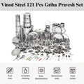 VINOD 121 Pieces Deluxe Griha Pravesh Set a Grand Gifting Collection for Weddings, Anniversaries & Special Auspicious Occasions