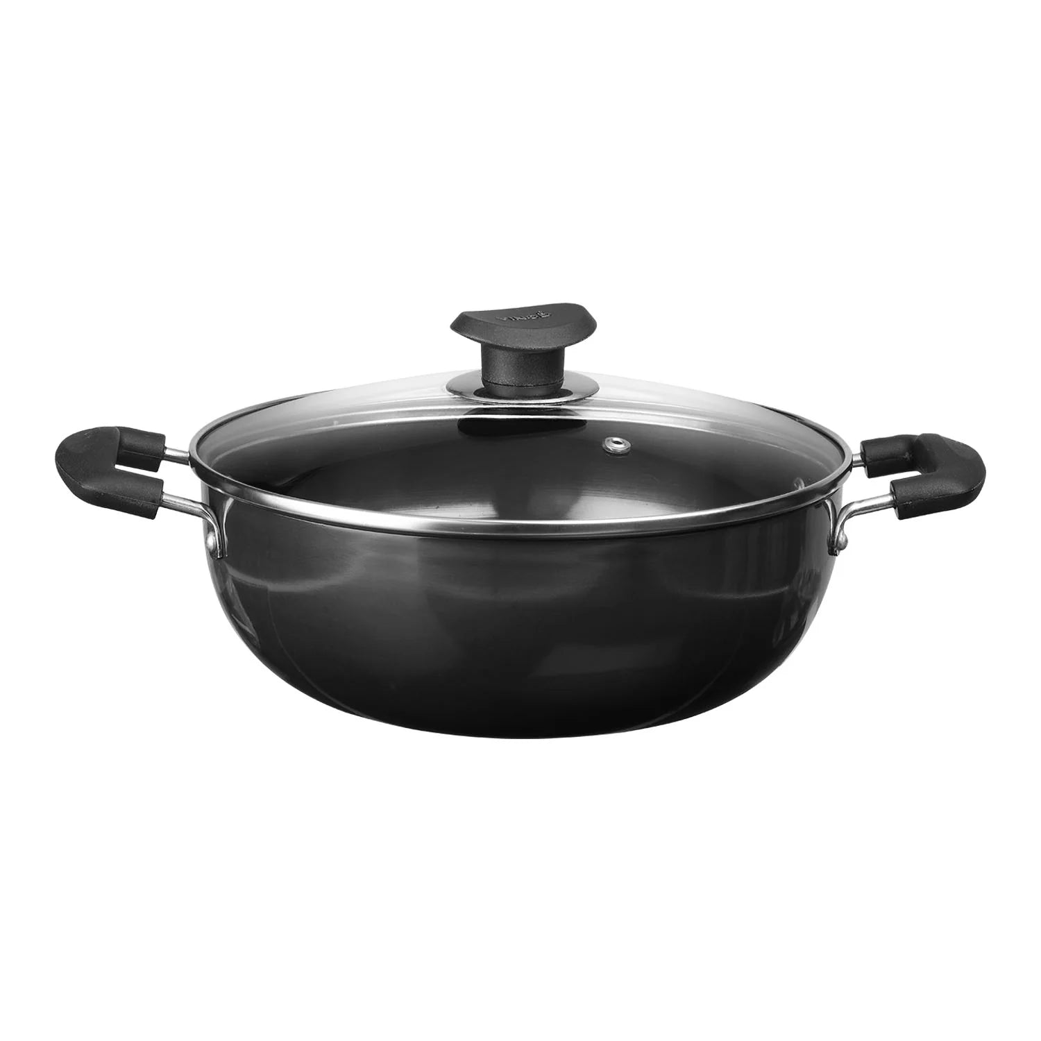 Vinod Hard Anodised Deep Kadai with Lid