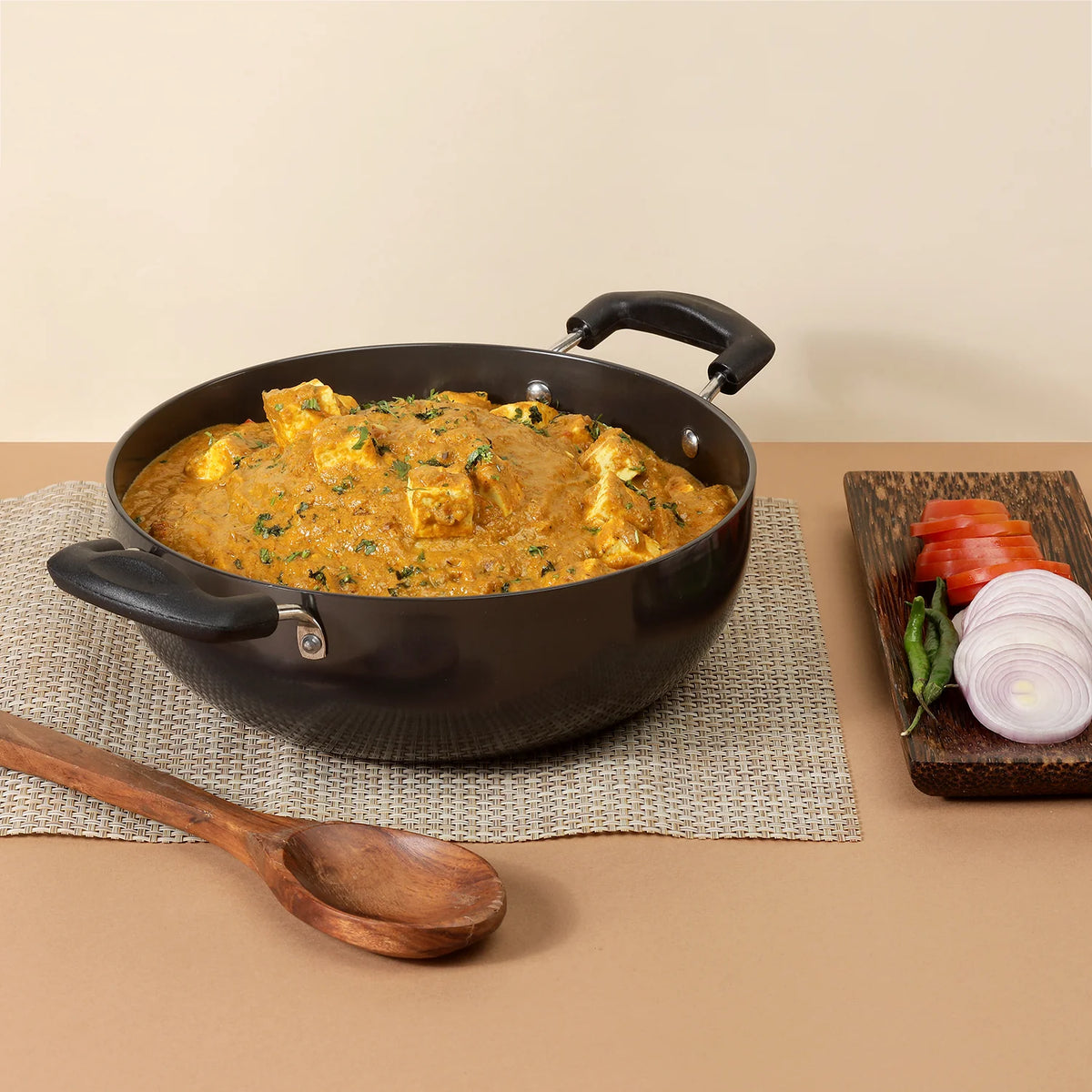 Vinod Hard Anodised Deep Kadai Without Lid