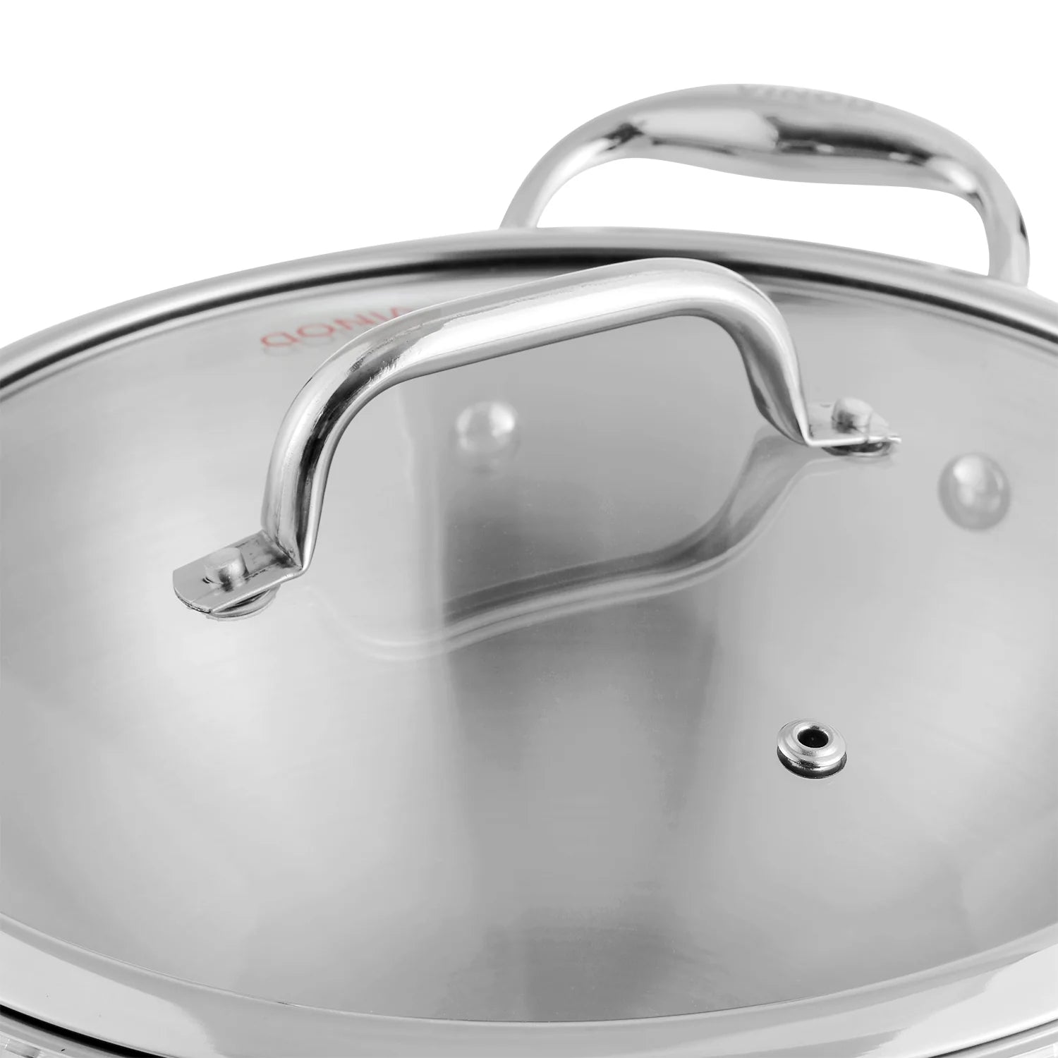 Vinod Platinum Triply Stainless Steel Extra Deep Kadai with Glass Lid
