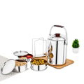 VINOD Stainless Steel Deluxe Hot Tiffin with 3 Compartment, Insulated, Rust Free, Leak Proof, Dishwasher Safe, Strong and Tough
