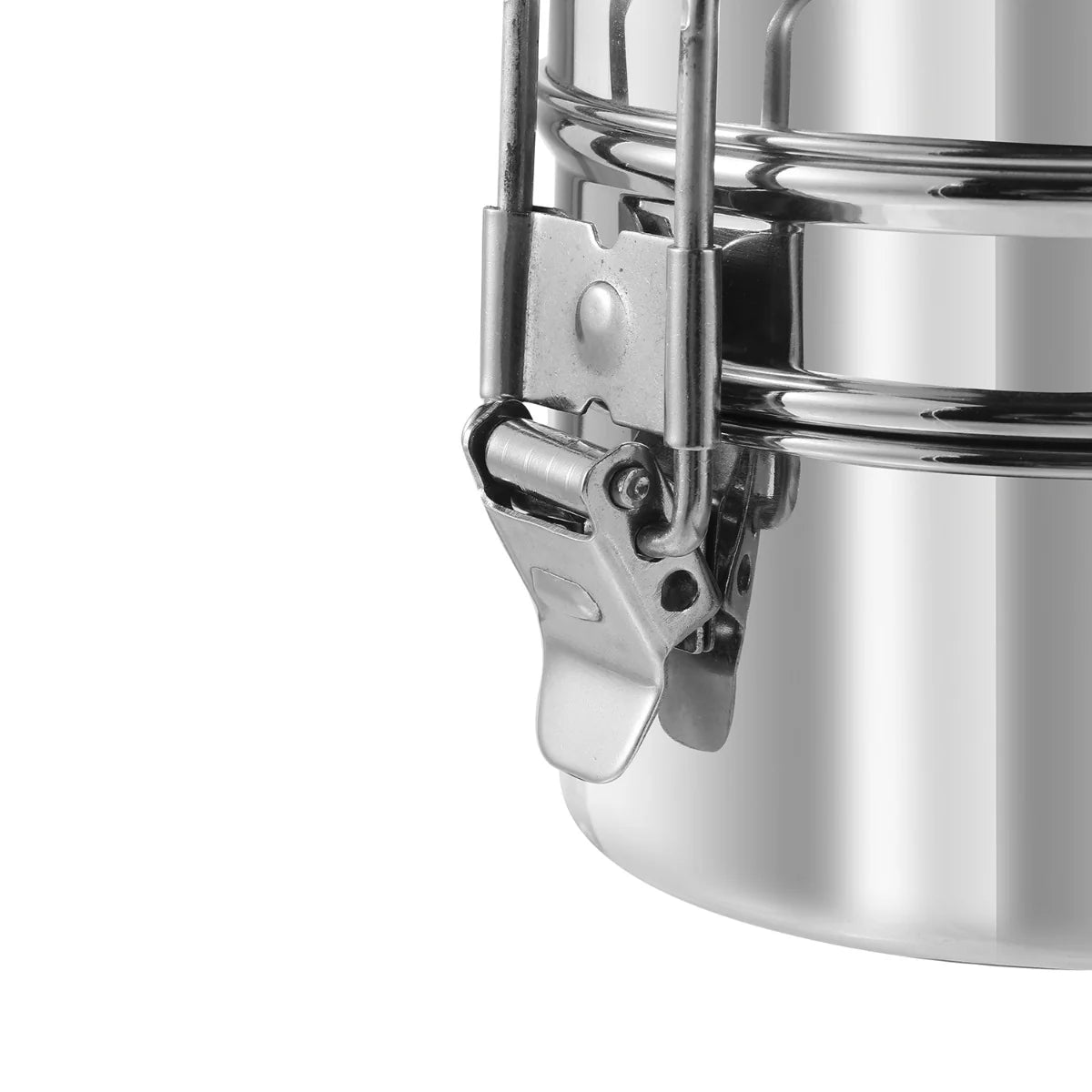 Kraft Lunch Box-Food Container Two Tier Compartment with Handle - Stainless Steel