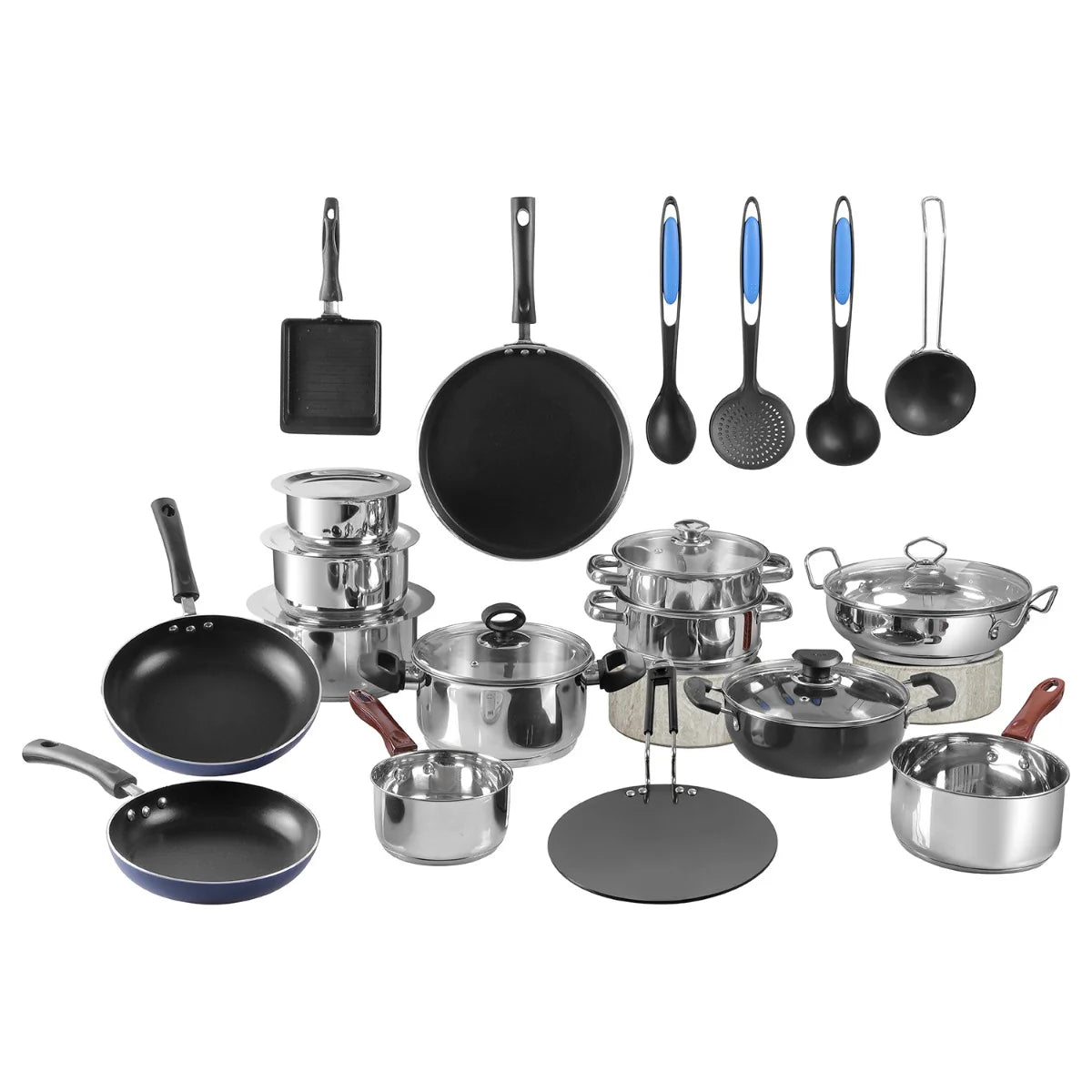 Vinod Cookware Kitchen In The Box Cookware Set - 25 Pieces + Free Pressure Cooker