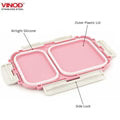 VINOD Stainless Steel 2 Compartment Tiffin, Airtight, Leak-Proof, Food-Grade Stainless Steel Tray, Insulated, Lightweight