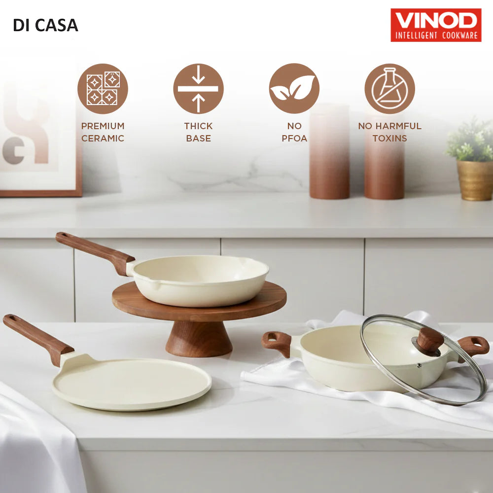Vinod Di Casa Signature Ceramic Non Stick Cookware Set - 3 pcs