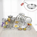 55 Pieces Two Tone Dinner Set for Six Persons with Free Doniv Frypan Ideal Gift for Anniversaries and Housewarming