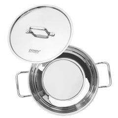 Doniv 3 Piece Majestic Sandwich Bottom Cookware Set, 1 Piece Kadhai with Lid 24 cms, 1 Piece Sauce Pan with Lid 14 cms & 1 Piece Fry Pan 20 cms