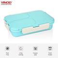 VINOD Stainless Steel Tiffin 3 Compartment Airtight Silicone-Sealed Lid, Food-Grade Steel, Secure Clips and Insulated