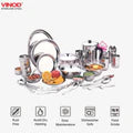 VINOD 37 Pieces Stainless Steel Dinner Set, Heavy Gauge, Rust-free, Tough & Strong, Durable, Dishwasher safe and ISI certified
