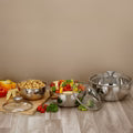 VINOD Stainless Steel Montero Insulated Casserole with Glass Lid & Steel Knob – Set of 3 Pcs – 500 ml, 900 ml & 1500 ml