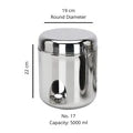 VINOD Stainless Steel Russian Deep Dabba Set of 2 - 5000 ml with Heavy Gauge Steel, Airtight Lids, Rust Free, Dishwasher Safe