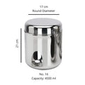 VINOD Stainless Steel Russian Deep Dabba Set of 2 - 4500 ml with Heavy Gauge Steel, Airtight Lids & Dishwasher Safe