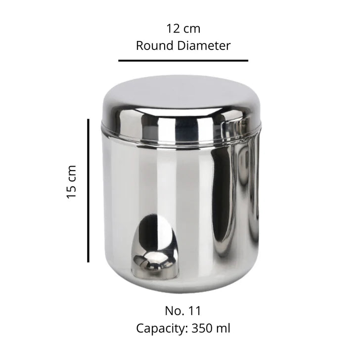 VINOD Stainless Steel Russian Deep Dabba Set of 4 - 1400 ml, High Grade Steel, Mirror Finish, Rust Free & Dishwasher Safe